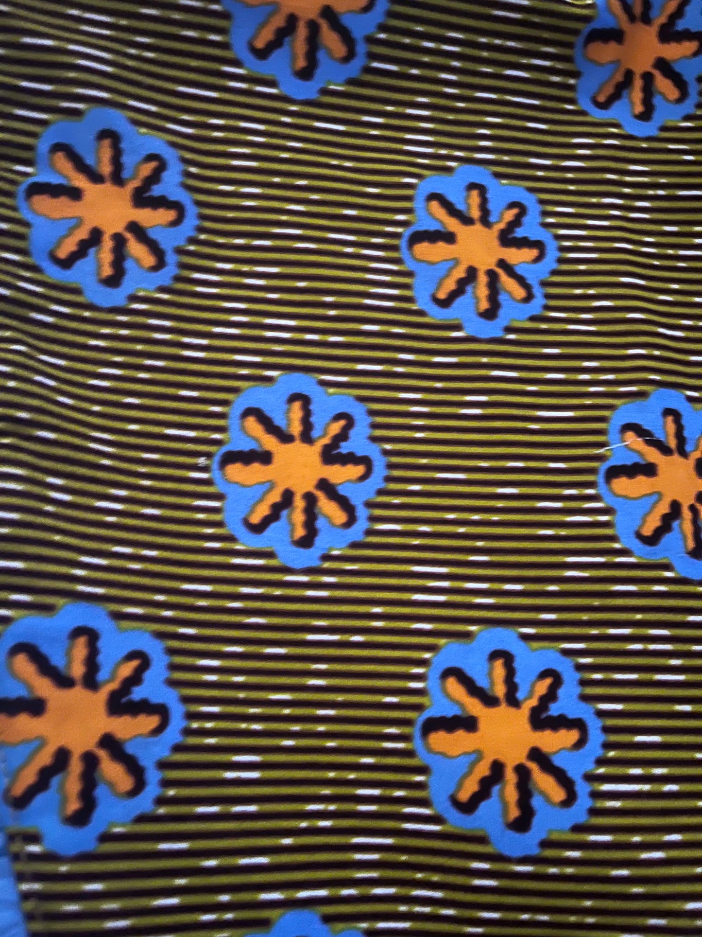 Light Blue & Orange African Fabric Cape