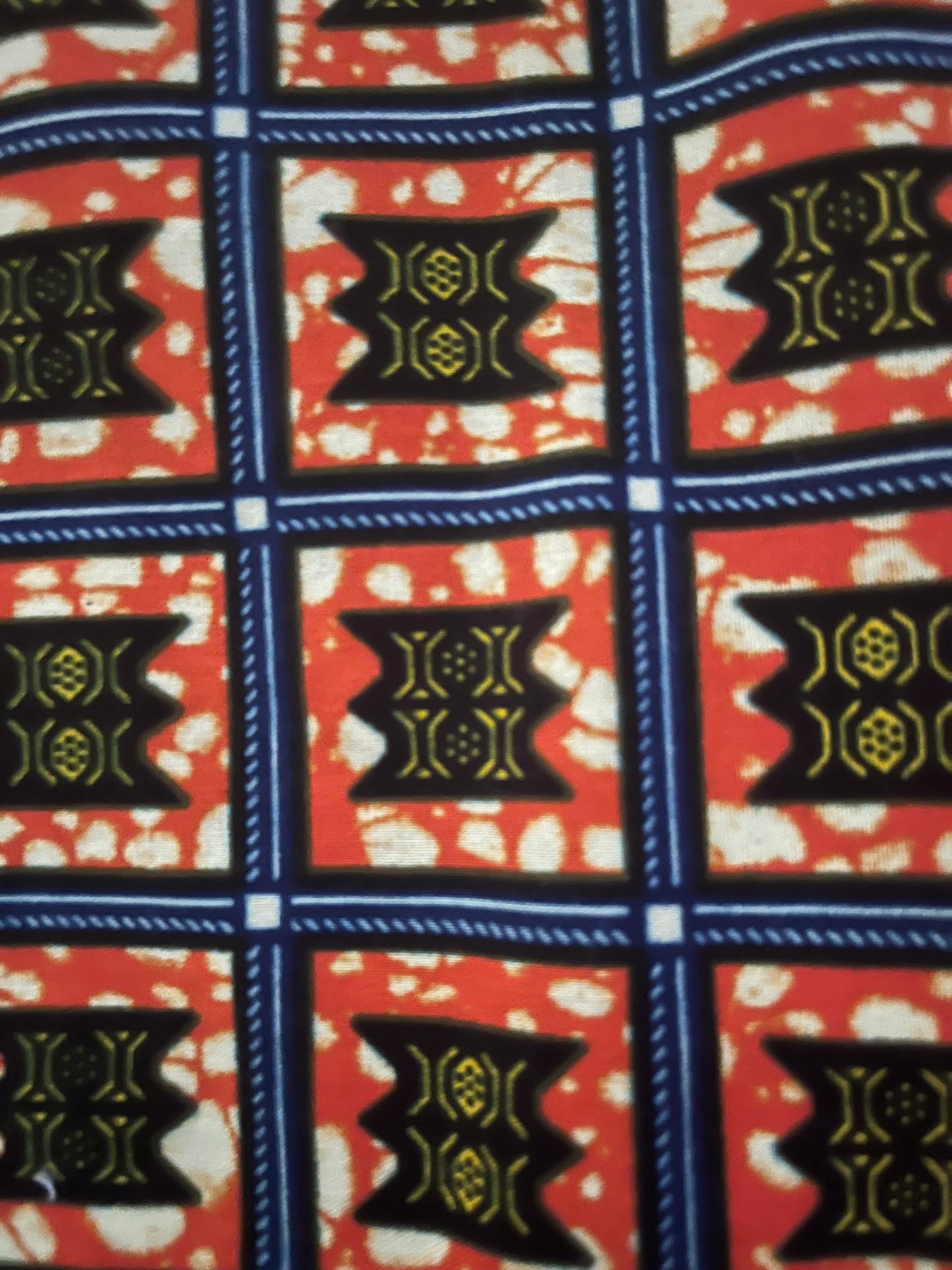 Orange & Blue African Fabric Cape