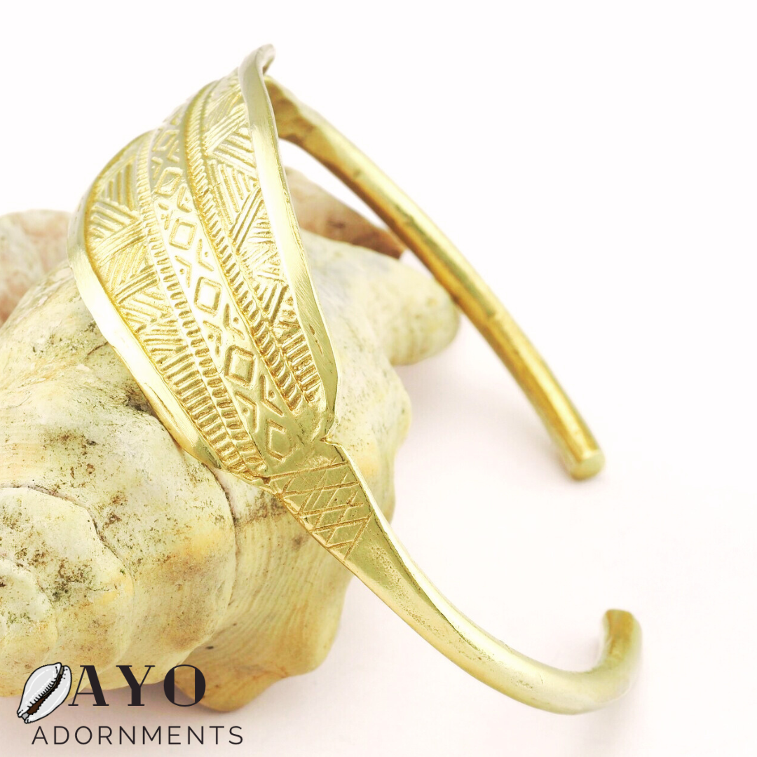 Scribe Brass Cuff- Adjustable