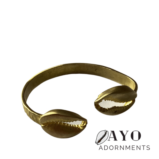 Adjustable Brass Cowrie Bracelet