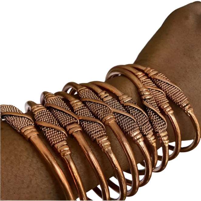 Copper Bangle w/ Braided Center