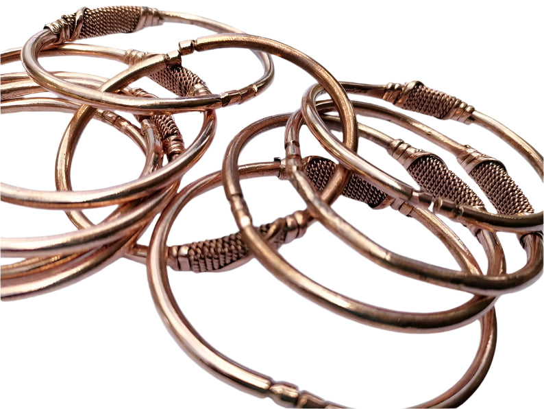 Copper Bangle w/ Braided Center