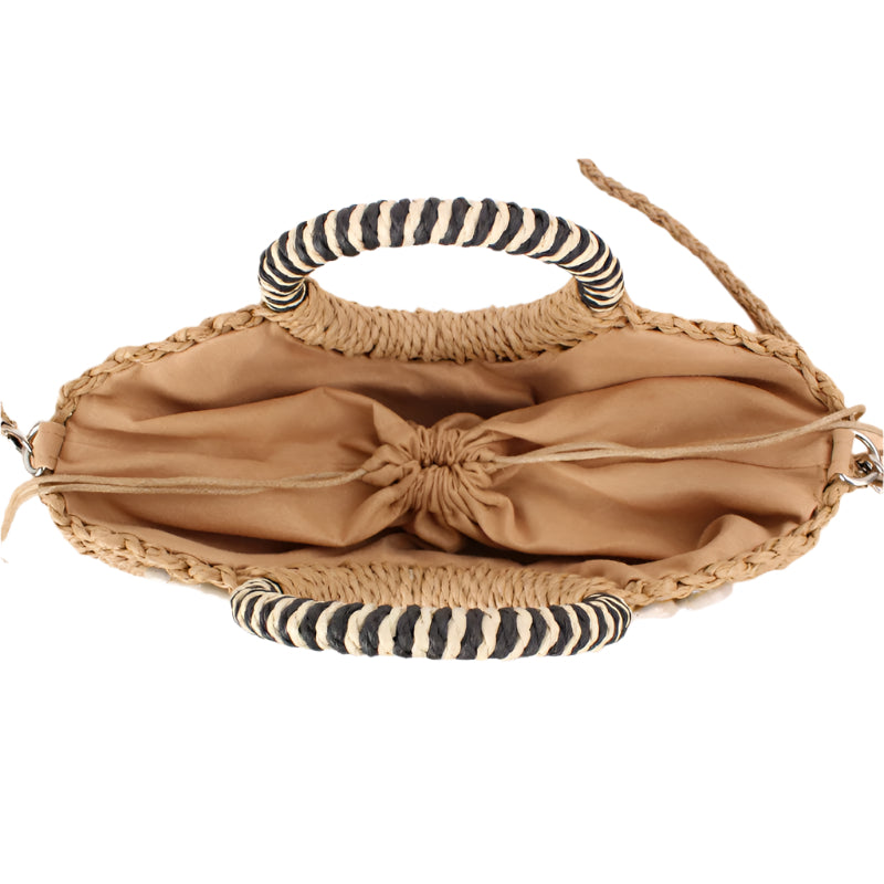 Straw Purse w/ Cowrie Accent