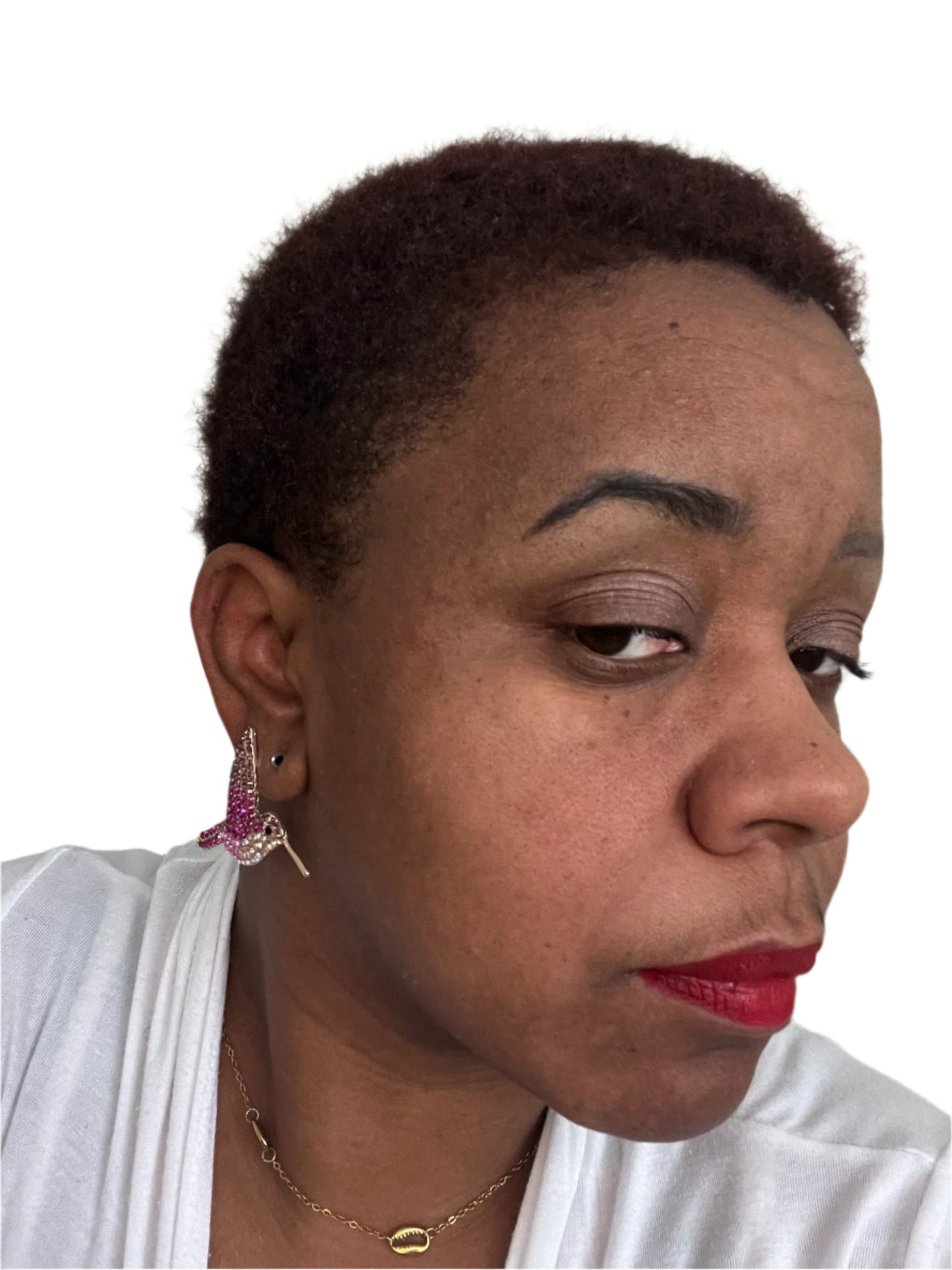 Purple Hummingbird Earrings
