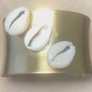 Cowrie Shell Brass Bracelet