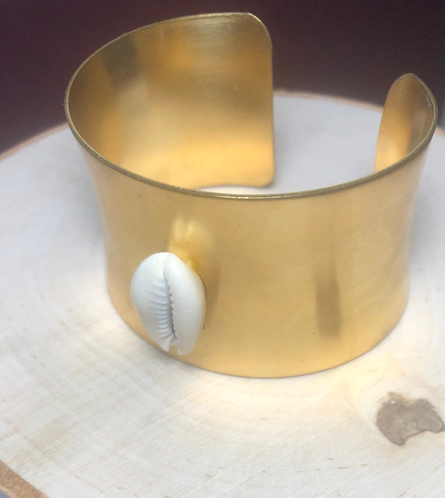 Cowrie Shell Brass Bracelet
