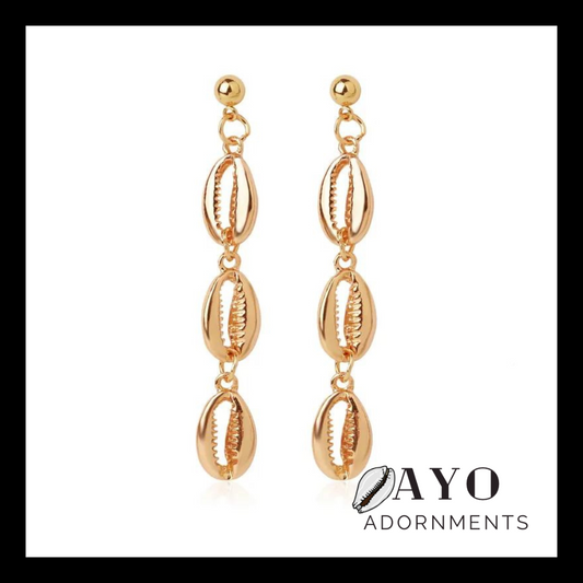 Three-Shell Gold Dangle