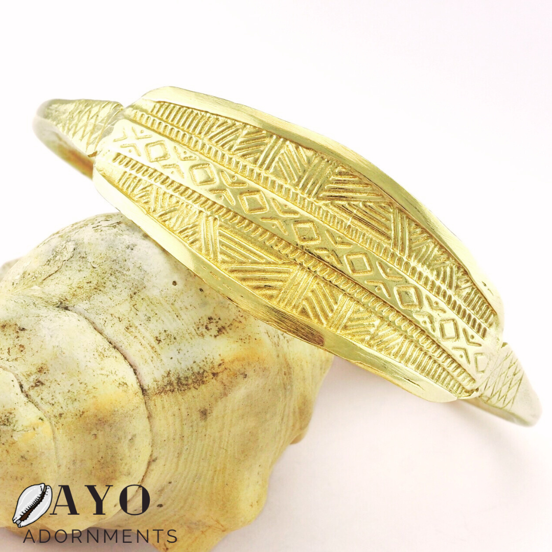 Scribe Brass Cuff- Adjustable