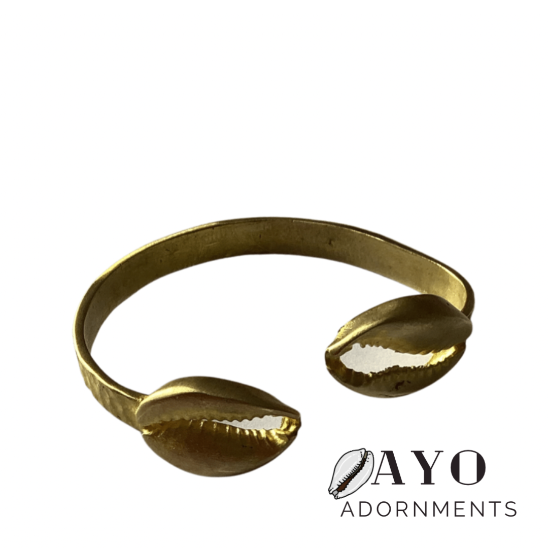 Adjustable Brass Cowrie Bracelet