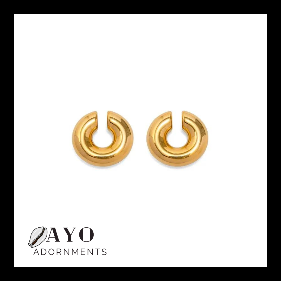 Gold Chunky Ear Cuff & Earrings