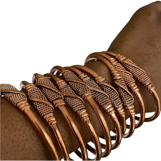 Copper Bangle w/ Braided Center