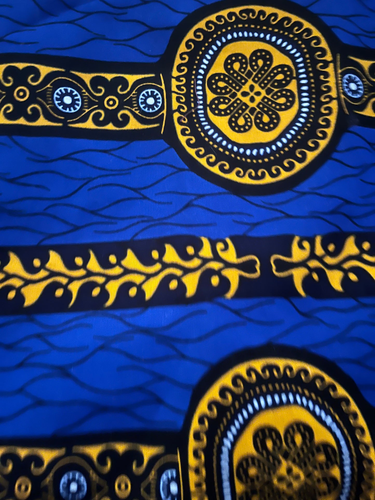 Royal Blue and Yellow African Fabric Cape