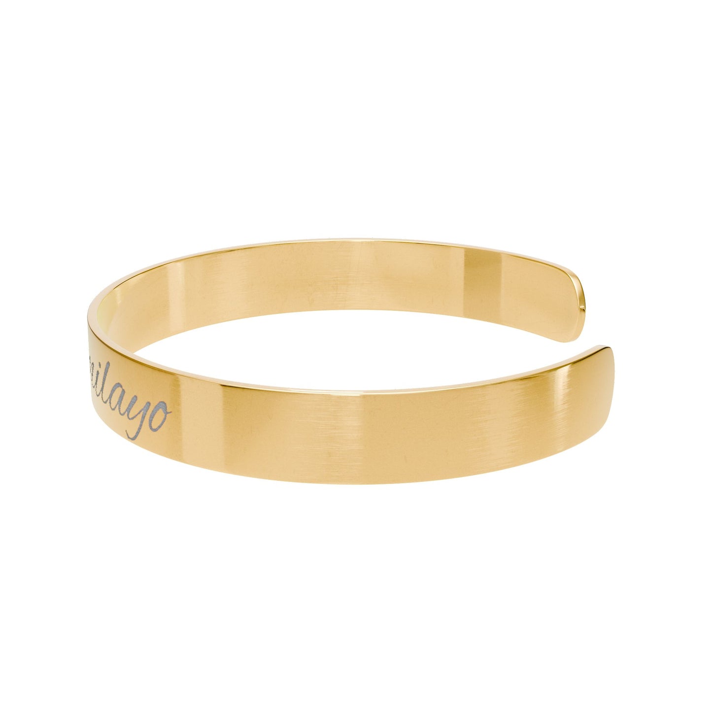 Engraved Gold Cuff Bracelet — Personalized - Name Engraving