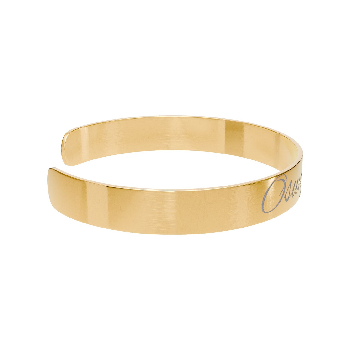 Engraved Gold Cuff Bracelet — Personalized - Name Engraving