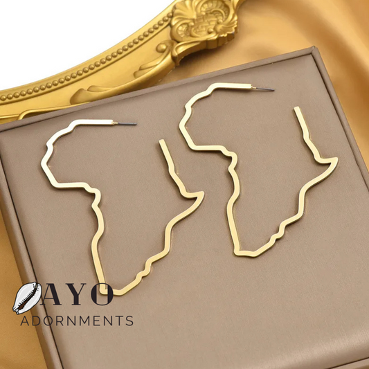 Gold Africa Hoop Earrings