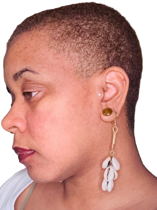 Cowrie Cluster Dangle Earrings