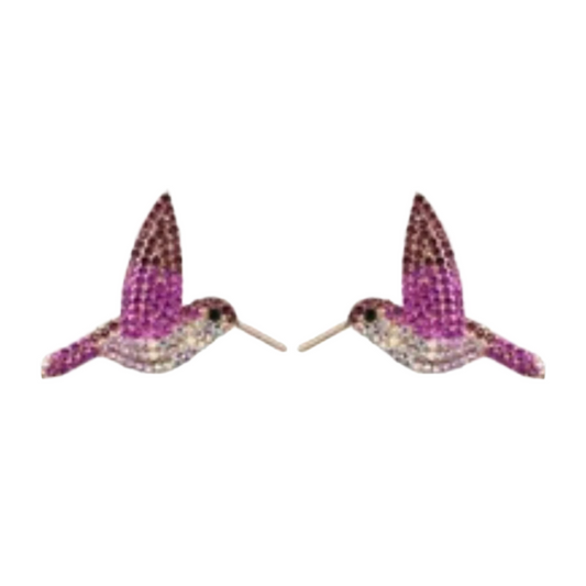 Purple Hummingbird Earrings