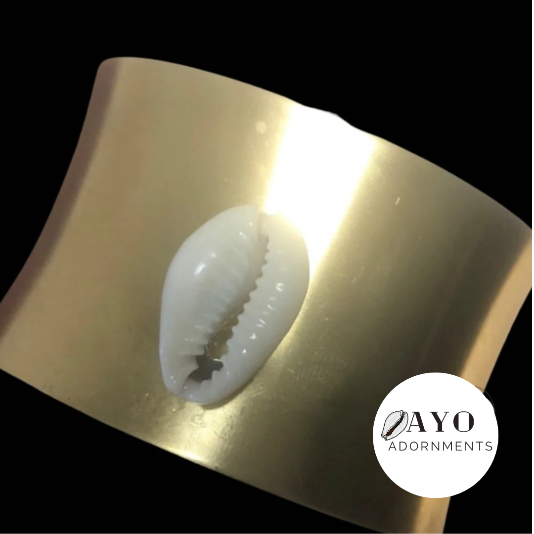 Cowrie Shell Brass Bracelet