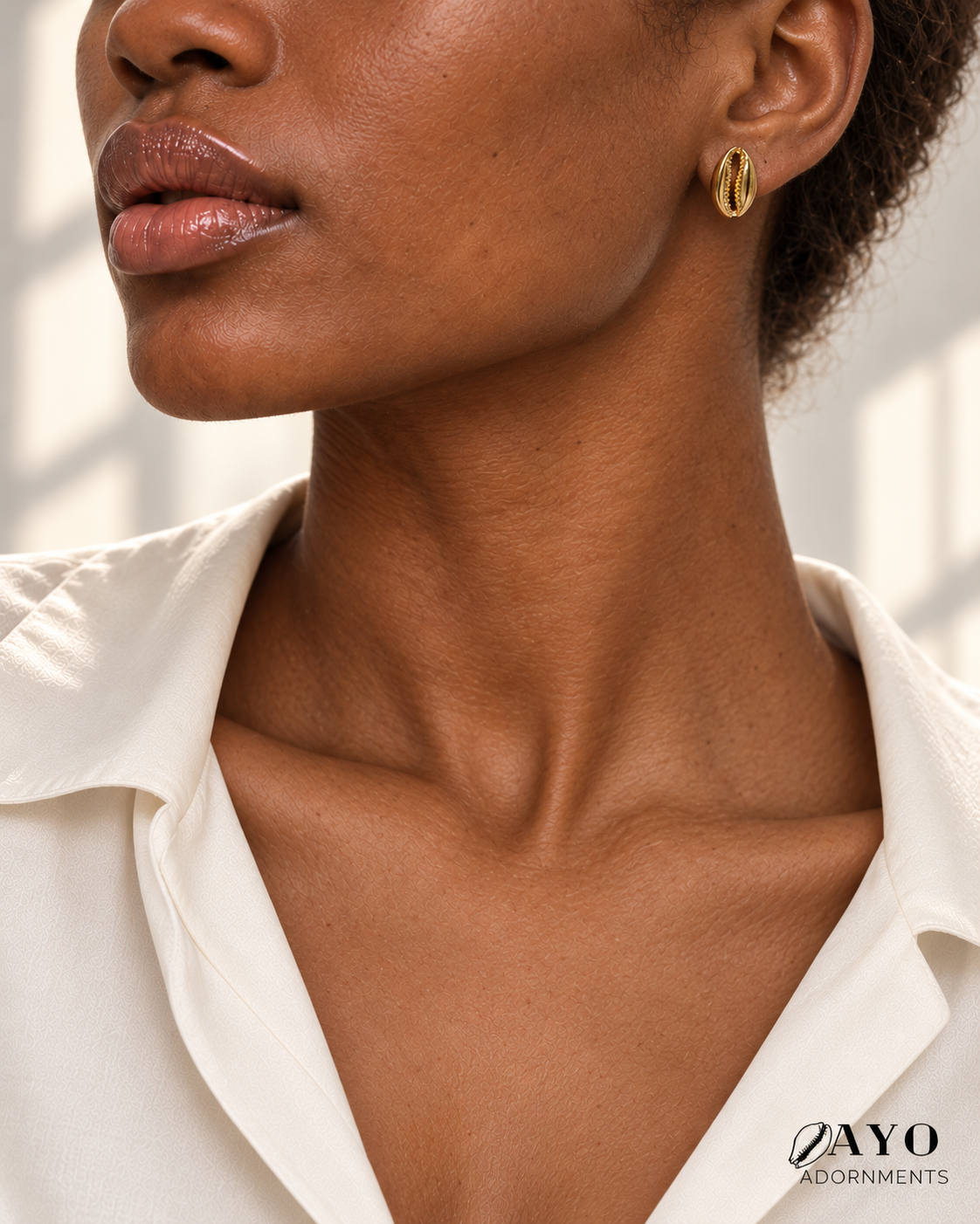 Cowrie Gold Studs