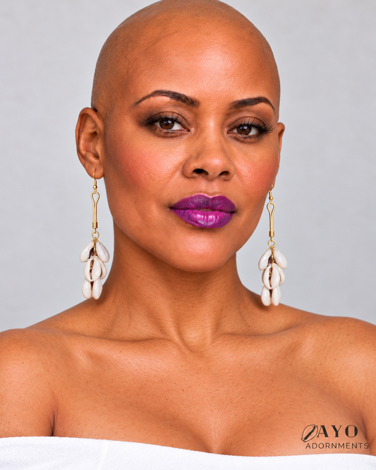 Cowrie Cluster Dangle Earrings
