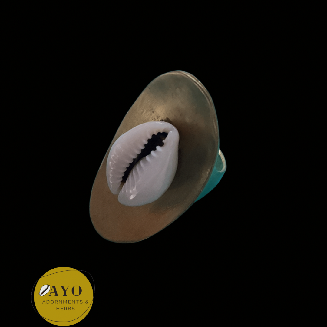 Brass Cowrie Ring