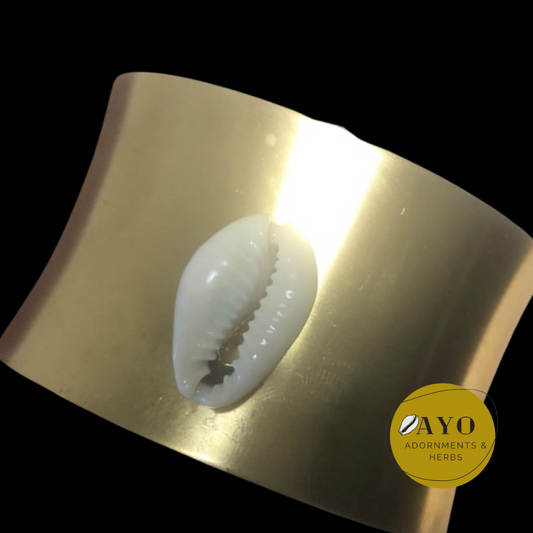 Cowrie Shell Brass Bracelet