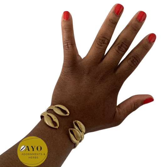 Adjustable Brass Cowrie Bracelet