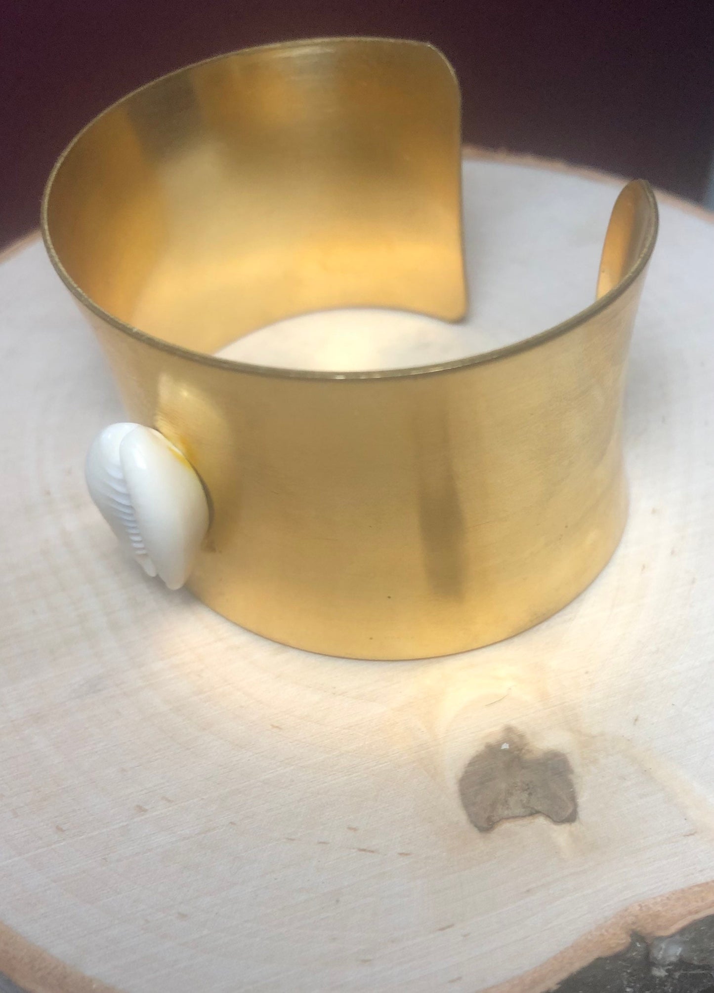 Cowrie Shell Brass Bracelet