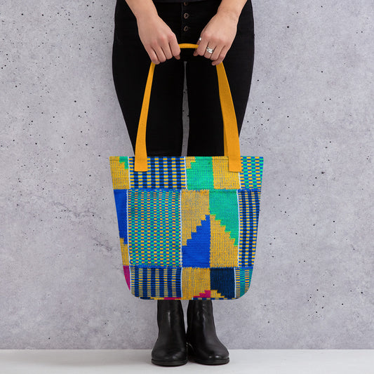 Blue Kente Print Tote bag